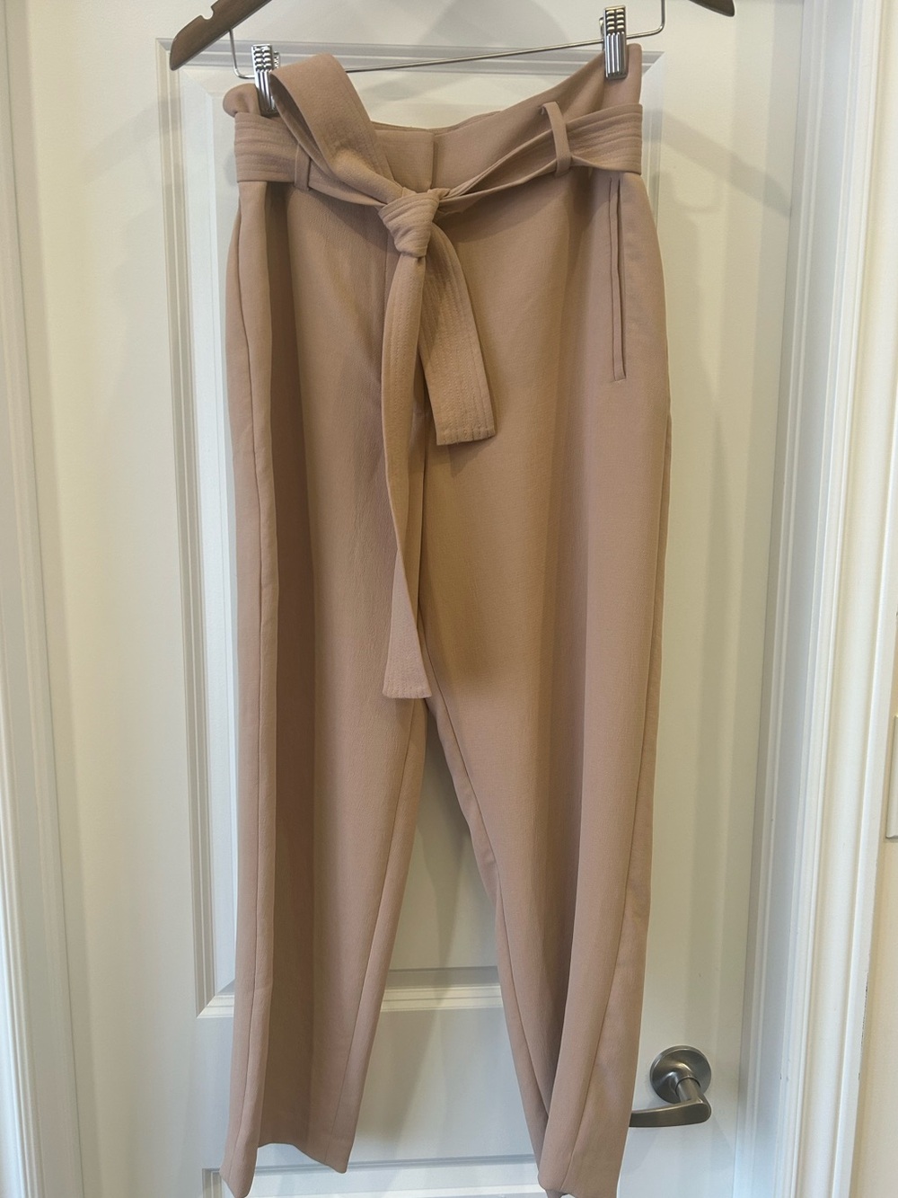 Wilfred High-Waist Tie-Waist Pants in Dusty Rose